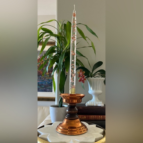 Vintage Coppercraft Guild Taunton, Mass, USA Copper + Wood Taper Candle Holder - Picture 3 of 9